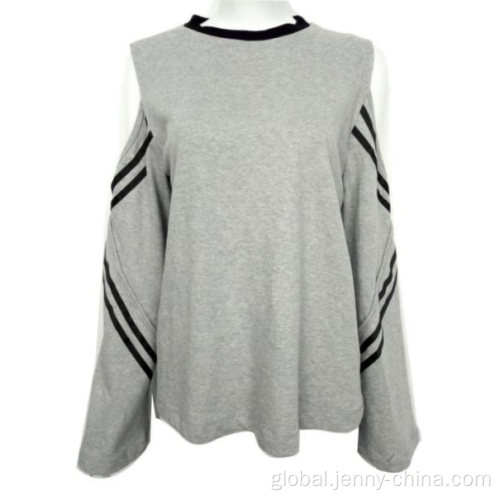 China Women's striped top with off-the-shoulder Factory